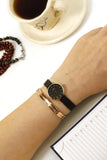 Daniel Wellington Classic Petite Pressed Ashfield Black Dial Black Mesh Bracelet Watch For Women - DW00100441 Authentic Buy Shop Now