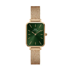 Daniel Wellington Pressed Melrose Emerald Green Rose Gold Mesh Strap Watch For Women - DW00100445 Authentic Buy Shop Now