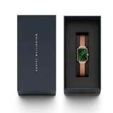 Daniel Wellington Pressed Melrose Emerald Green Rose Gold Mesh Strap Watch For Women - DW00100445 Authentic Buy Shop Now