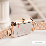 Daniel Wellington Quadro Unitone Rose Gold Dial Rose Gold Mesh Strap Watch For Women - DW00100484 Authentic Buy Shop Now