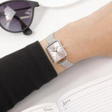 Daniel Wellington Quadro Unitone Silver Dial Silver Mesh Strap Watch For Women - DW00100486 Authentic Buy Shop Now