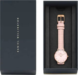 Daniel Wellington Petite Rouge Pink Dial Pink Leather Strap Watch For Women - DW00100511 Authentic Buy Shop Now