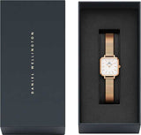Daniel Wellington Quadro Studio White Dial Rose Gold Mesh Strap Watch For Women - DW00100517 Authentic Buy Shop Now