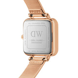 Daniel Wellington Quadro Studio Green Dial Rose Gold Mesh Strap Watch For Women - DW00100520 Authentic Buy Shop Now
