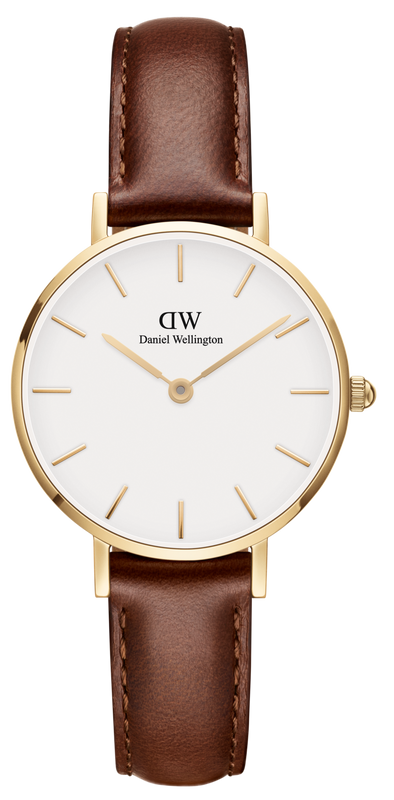 Daniel Wellington Classic Petite St Mawes White Dial Brown Leather Strap Watch For Women - DW00100231 Authentic Buy Shop Now