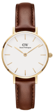 Daniel Wellington Classic Petite St Mawes White Dial Brown Leather Strap Watch For Women - DW00100231 Authentic Buy Shop Now
