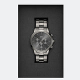 Daniel Wellington Iconic Link Chronograph Grey Dial Grey Steel Strap Watch for Men - DW00100643 Authentic Buy Shop Now
