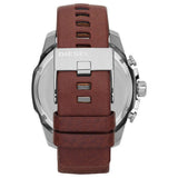 Diesel Mega Chief Chronograph Black Dial Brown Leather Strap Watch For Men - DZ4290 Authentic Buy Shop Now