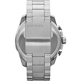 Diesel Mega Chief Chronograph Blue Dial Silver Steel Strap Watch For Men - DZ4417 Authentic Buy Shop Now