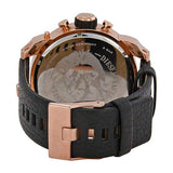 Diesel Big Daddy Gold & Black Dial Black Leather Strap Watch For Men - DZ7261 Authentic Buy Shop Now