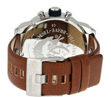 Diesel SBA Dual Time Black Dial Brown Leather Strap Watch For Men - DZ7264 Authentic Buy Shop Now
