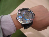 Diesel Badass Chronograph Anthracite Dial Black Leather Strap Watch For Men - DZ7270 Authentic Buy Shop Now
