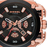 Diesel BAMF Chronograph Black Dial Black Leather Strap Watch For Men - DZ7346 Authentic Buy Shop Now
