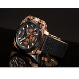 Diesel BAMF Chronograph Black Dial Black Leather Strap Watch For Men - DZ7346 Authentic Buy Shop Now