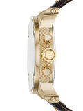 Diesel Mr Daddy Gold Dial Black Leather Strap Watch For Men - DZ7363 Authentic Buy Shop Now