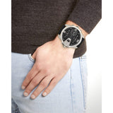 Diesel Uber Chief Oversized 4 Time Black Dial Leather Strap Watch For Men - DZ7376 Authentic Buy Shop Now