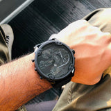 Diesel Mr Daddy 2.0 Chronograph Black Dial Black Steel Strap Watch For Men - DZ7396 Authentic Buy Shop Now