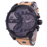 Diesel Mr. Daddy 2.0 Chronograph Grey Dial Brown Leather Strap Watch For Men - DZ7406 Authentic Buy Shop Now