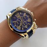 Michael Kors Bradshaw Navy Blue Dial Two Tone Steel Strap Watch for Women - MK6268 Authentic Buy Shop Now