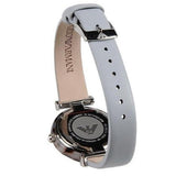 Emporio Armani Gianni T-Bar Mother Of Pearl White Dial Grey Leather Strap Watch For Women - AR11039 Authentic Buy Shop Now