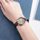 Emporio Armani Dress Quartz Silver Dial Brown Leather Strap Watch For Women - AR11063 Authentic Buy Shop Now