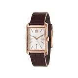 Calvin Klein Window Silver Dial Brown Leather Strap Watch for Men - K2M21620 Authentic Buy Shop Now