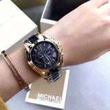 Michael Kors Bradshaw Navy Blue Dial Two Tone Steel Strap Watch for Women - MK6268 Authentic Buy Shop Now