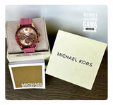 Michael Kors Berkley Quartz Rose Gold Dial Pink Rubber Strap Watch for Women - MKO1039 Authentic Buy Shop Now