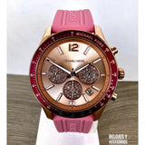 Michael Kors Berkley Quartz Rose Gold Dial Pink Rubber Strap Watch for Women - MKO1039 Authentic Buy Shop Now