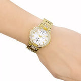 Guess Mini Prism Diamonds White Dial Gold Steel Strap Watch for Women - W15072L1 Authentic Buy Shop Now