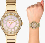 Michael Kors Kerry Mother of Pearl Dial Gold Steel Strap Watch for Women - MK3396 Authentic Buy Shop Now