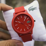 Lacoste 12.12 Red Dial Red Silicon Strap Watch for Men - 2010988 Authentic Buy Shop Now