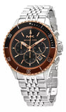 Michael Kors Bayville Chronograph Black Dial Silver Steel Strap Watch For Men - MK8725 Authentic Buy Shop Now