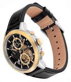 Tommy Hilfiger Henry Chronograph Black Dial Black Leather Strap Watch For Men - 1710474 Authentic Buy Shop Now