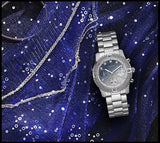 Guess Confetti Diamonds Blue Dial Silver Steel Strap Watch for Women - W0774L6 Authentic Buy Shop Now