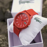 Lacoste 12.12 Red Dial Red Silicon Strap Watch for Men - 2010988 Authentic Buy Shop Now