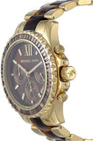 Michael Kors Everest Chronograph Brown Dial Two Tone Steel Strap Watch For Women - MK6973 Authentic Buy Shop Now