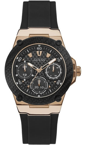 Guess Zena Chronograph Black Dial Black Rubber Strap Watch For Women - W1094L6 Authentic Buy Shop Now