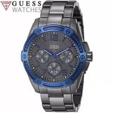 Guess Flagship Multifunction Chronograph Grey Dial Grey Steel Strap Watch for Men - W0601G1 Authentic Buy Shop Now