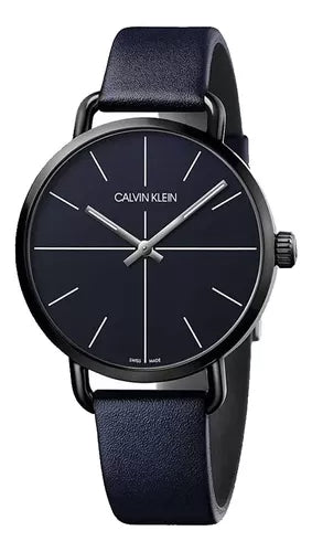 Calvin Klein Even Blue Dial Blue Leather Strap Watch for Men - K7B214VN Authentic Buy Shop Now