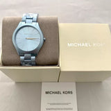 Michael Kors Slim Runway Blue Dial Blue Steel Strap Watch For Women - MK4548 Authentic Buy Shop Now