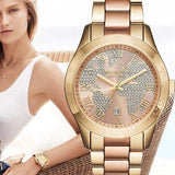 Michael Kors Layton Rose Gold Dial Gold Stainless Steel Strap Watch for Women - MK6476 Authentic Buy Shop Now