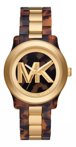 Michael Kors Runway Three-Hand Brown Dial Two Tone Steel Strap Watch for Women - MK7354 Authentic Buy Shop Now