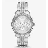 Michael Kors Tibby Chronograph Silver Dial Silver Steel Strap Watch For Women - MK7294 Authentic Buy Shop Now