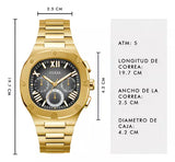 Guess Headliner Multifunction Black Dial Gold Steel Strap Watch For Men - GW0572G2 Authentic Buy Shop Now