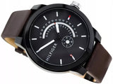 Tommy Hilfiger Denim Black Dial Brown Leather Strap Watch for Men - 1791478 Authentic Buy Shop Now
