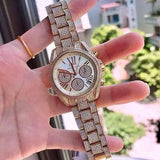 Michael Kors Mini Bradshaw Crystals Gold Dial Gold Steel Strap Watch For Women - MK6494 Authentic Buy Shop Now