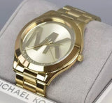 Michael Kors Slim Runway Analog Gold Dial Gold Steel Strap Watch For Women - MK3739 Authentic Buy Shop Now