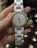 Michael Kors Delray Rose Gold Dial White Steel Strap Watch for Women - MK4315 Authentic Buy Shop Now