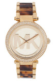 Michael Kors Parker Chronograph Gold Dial Two Tone Steel Strap Watch for Women - MK6109 Authentic Buy Shop Now